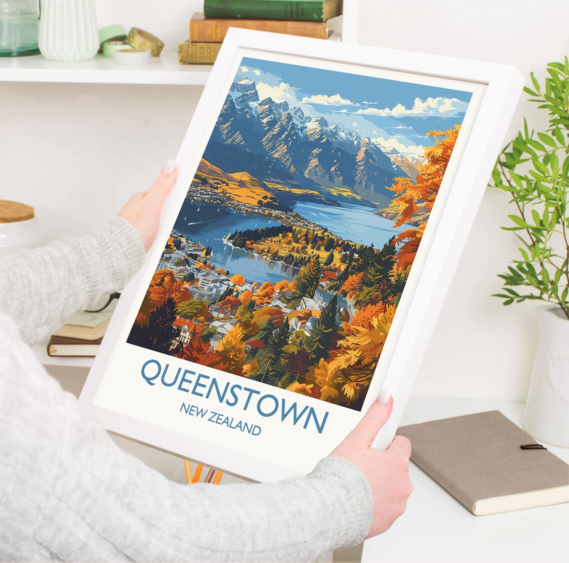 Queenstown Travel Poster, New Zealand Art Lovers Gift - Image 3