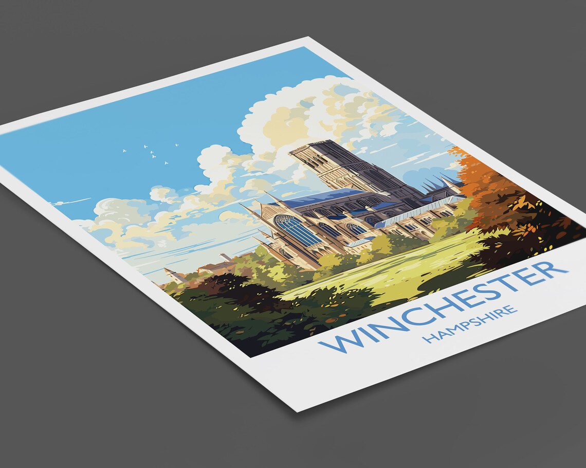 Winchester Travel Poster, England Hampshire Art Print - Image 2