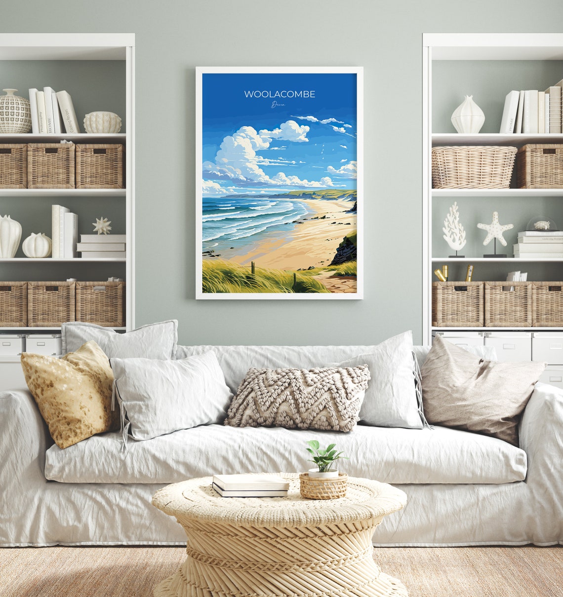 Woolacombe Devon Sandy Beach Dunes Waves Coastal Travel Poster - Image 4