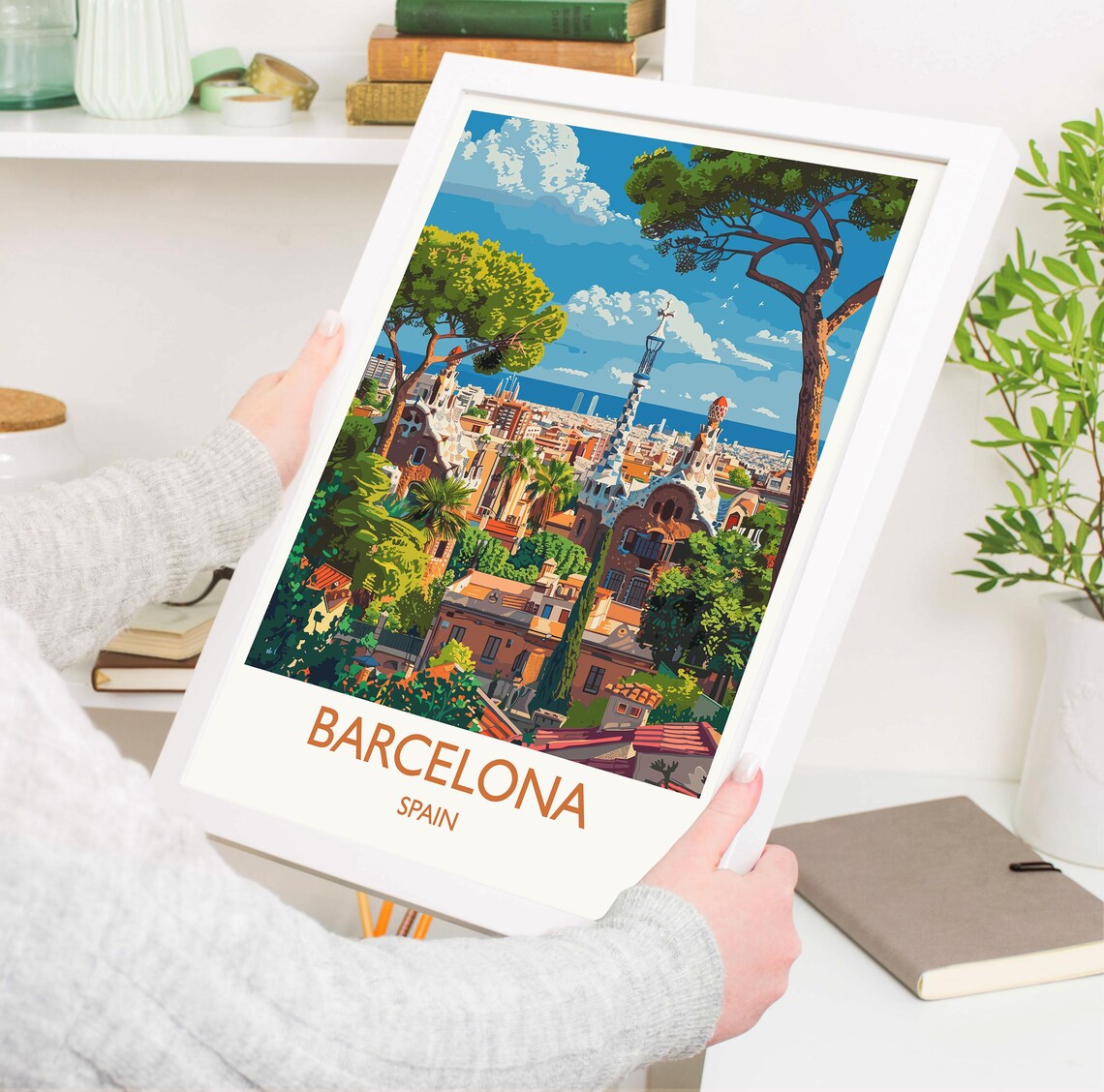 Barcelona Travel Poster, Spain Travel Wall Art - Image 3