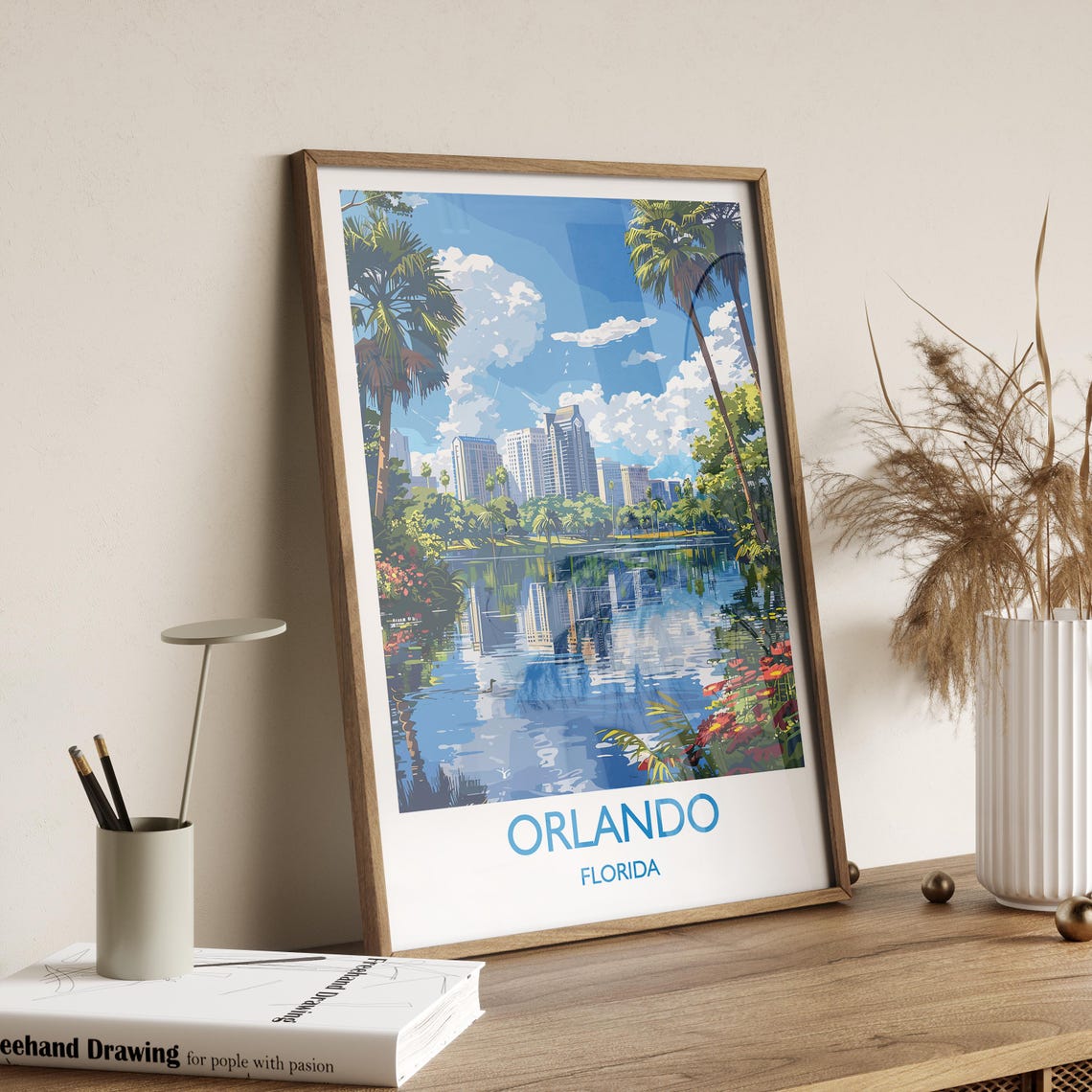 Orlando Travel Print Travel Poster Of Orlando Orlando Art Lovers Gift Florida Art Gift Usa Wall Art Print - Image 2