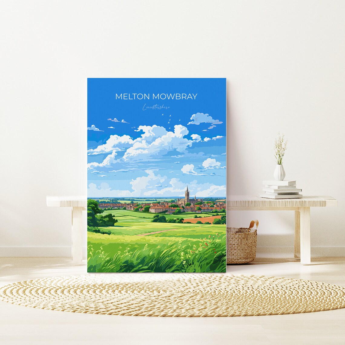 Melton Mowbray Leicestershire England Countryside Travel Poster - Image 3