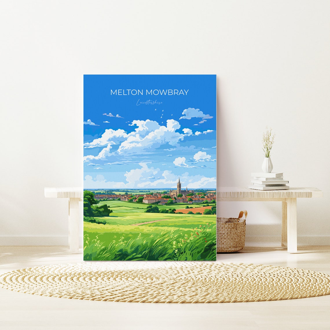 Melton Mowbray Travel Print Wall Art Travel Poster Of Melton Mowbray England Leicestershire Art Lovers Gift English Countryside - Image 3