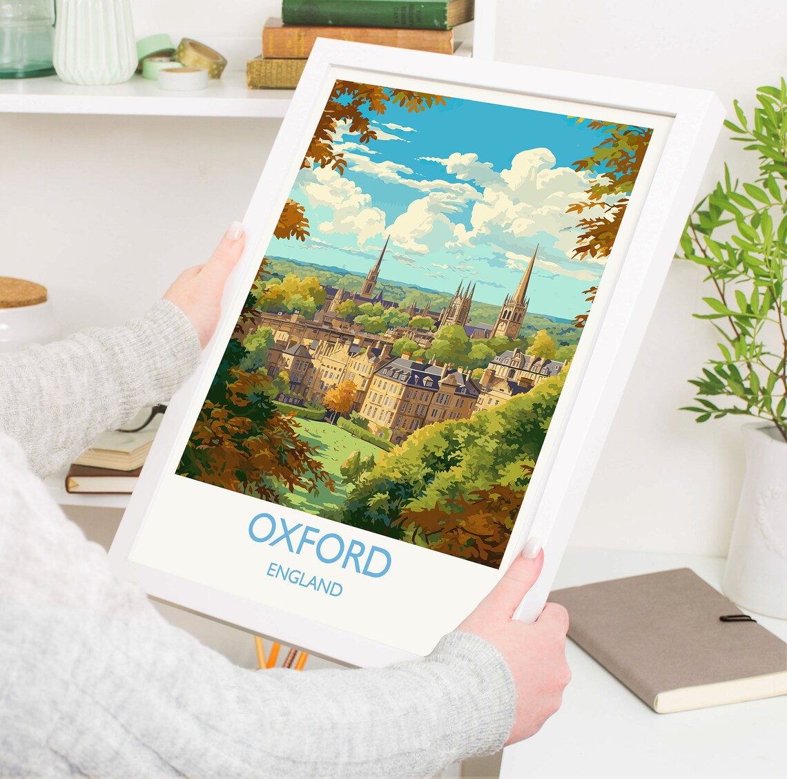 Oxford Travel Poster, Oxfordshire England Travel Art - Image 5
