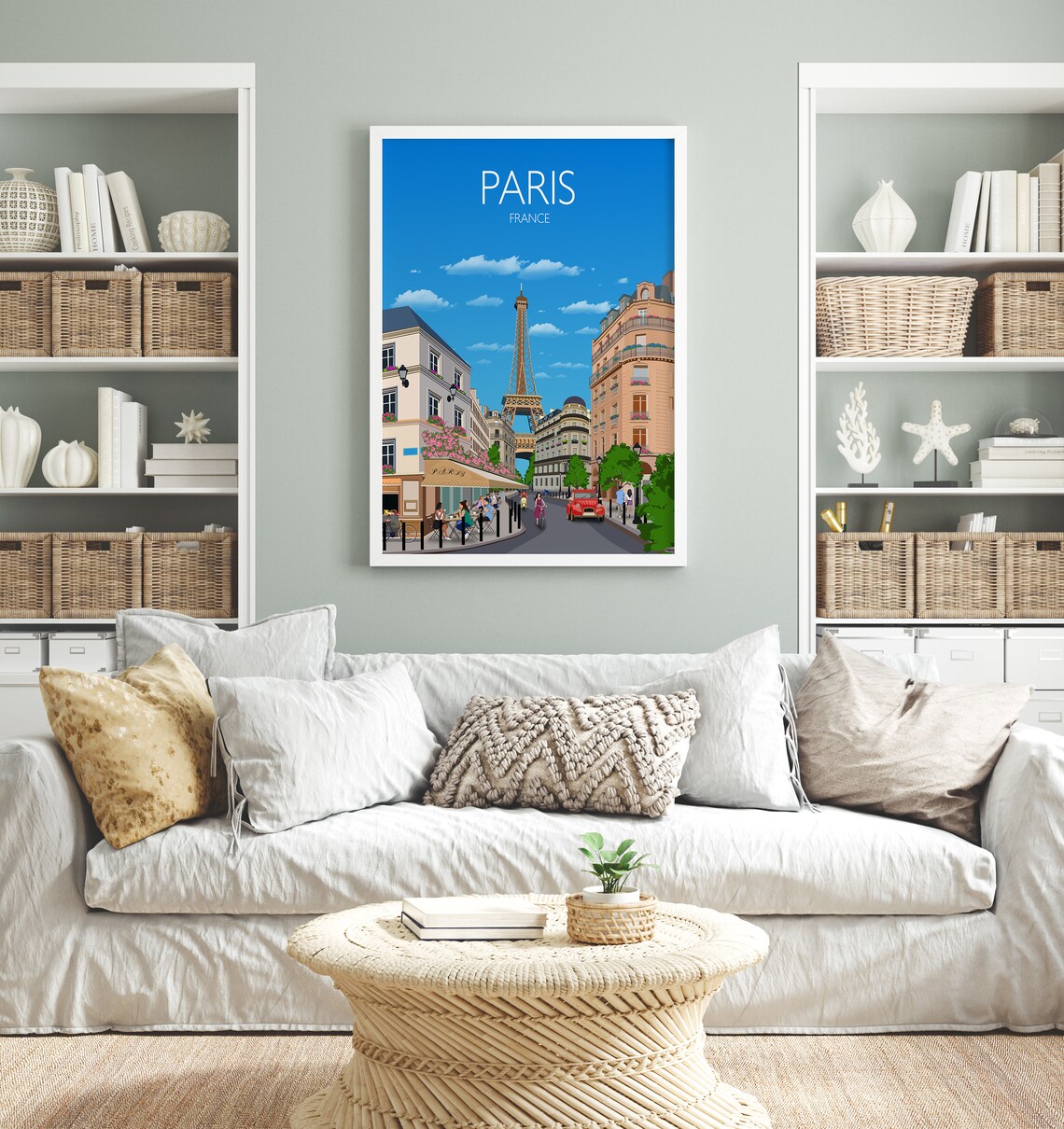 Paris Travel Poster, France Cityscape Art Print - Image 2