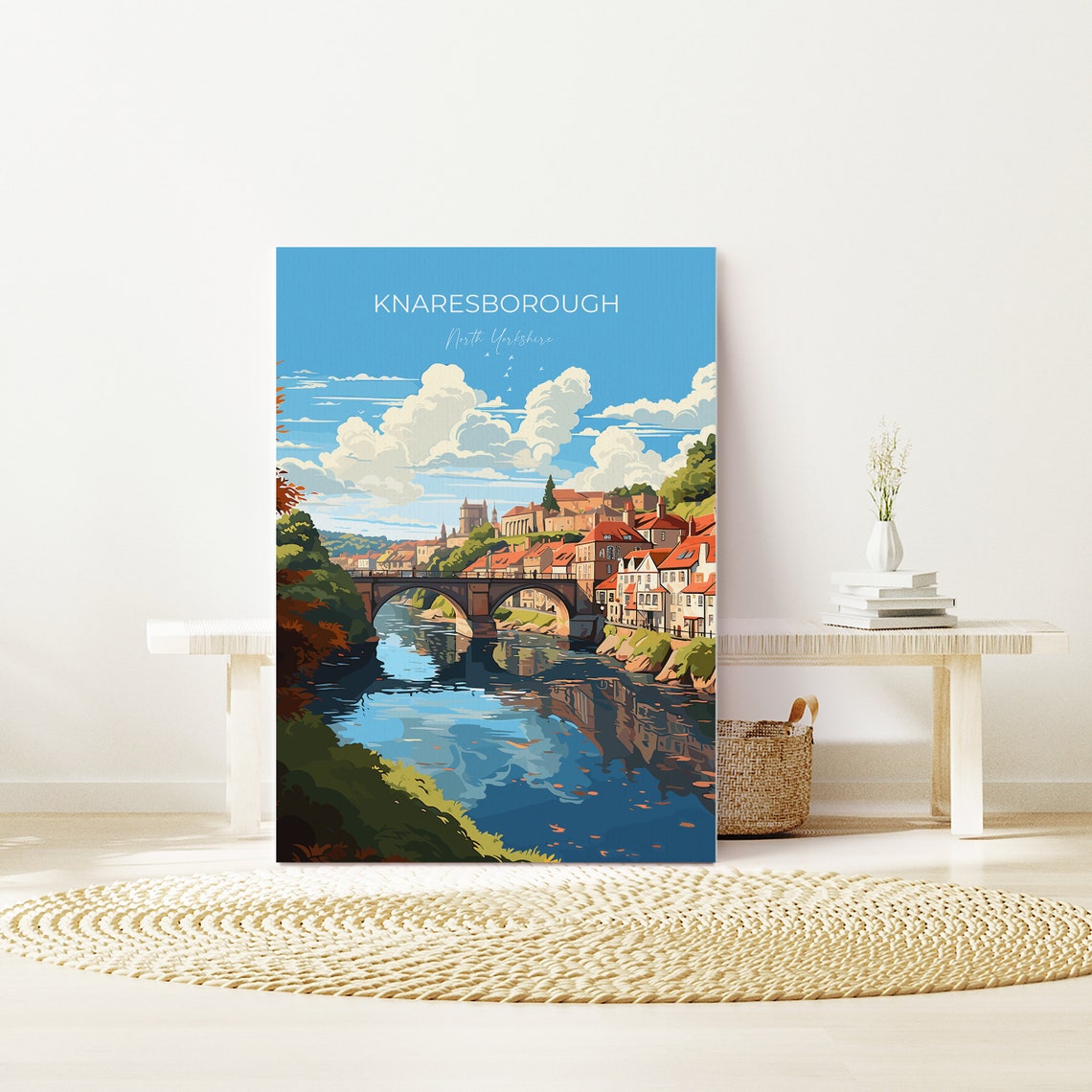 Knaresborough Travel Print Travel Poster Of Knaresborough North Yorkshire Gift England Knaresborough Art Lovers Gift Wall Art Print - Image 3