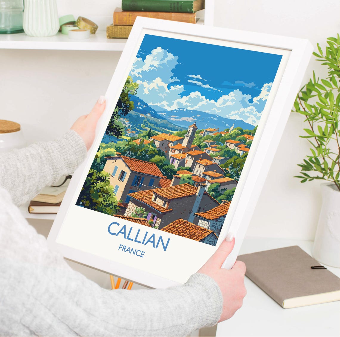 Callian Travel Poster Wall Art Travel Print Of Callian Cote Dazur Art Lovers Gift South Of France French Coast Art Gift - Image 3