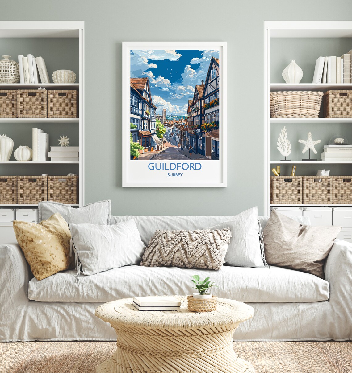 Guildford Travel Poster, Surrey Travel Art Print - Image 4