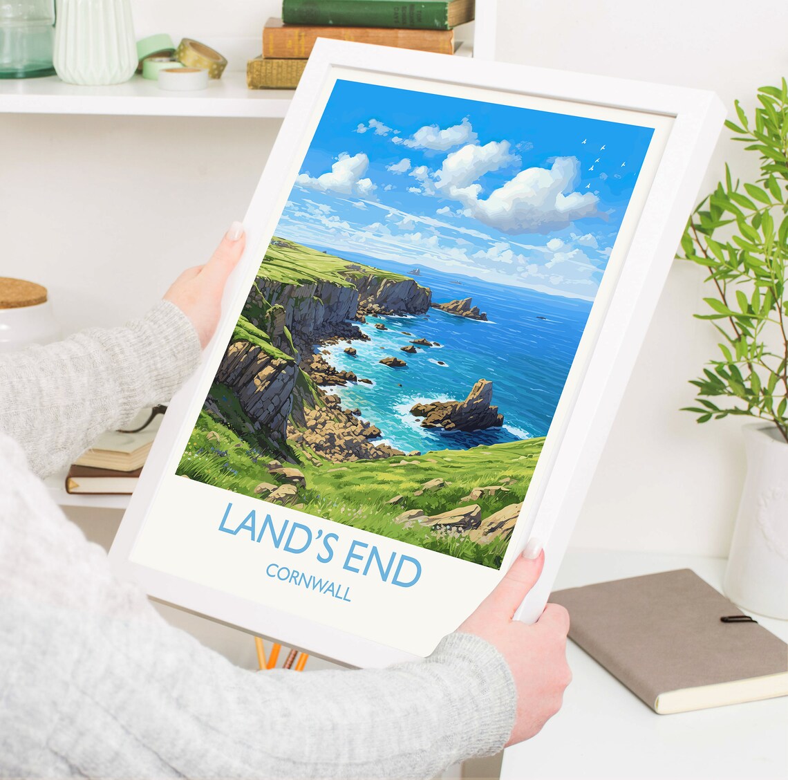 Lands End Travel Poster, Cornwall England Art Print - Image 5