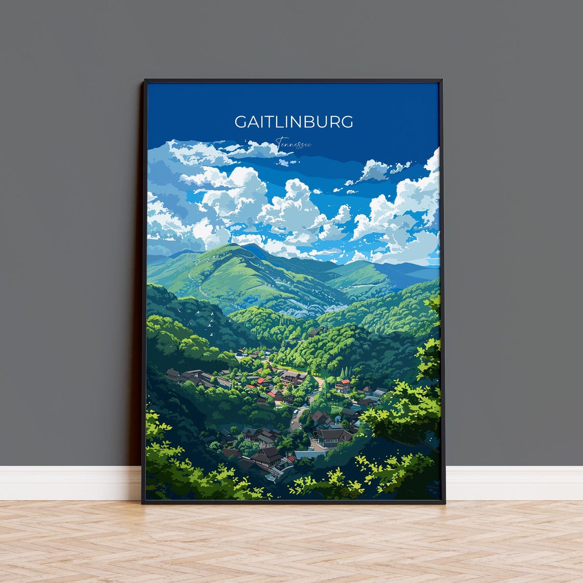 Gaitlinburg Travel Poster Wall Art Travel Print Of Gaitlinburg Gaitlinburg Art Lovers Gift Tennessee Usa Art Gift