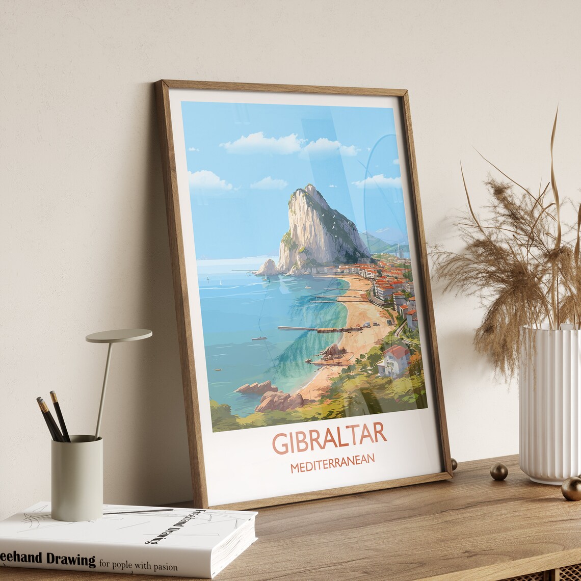 Gibraltar Travel Poster, Mediterranean Place Print - Image 3