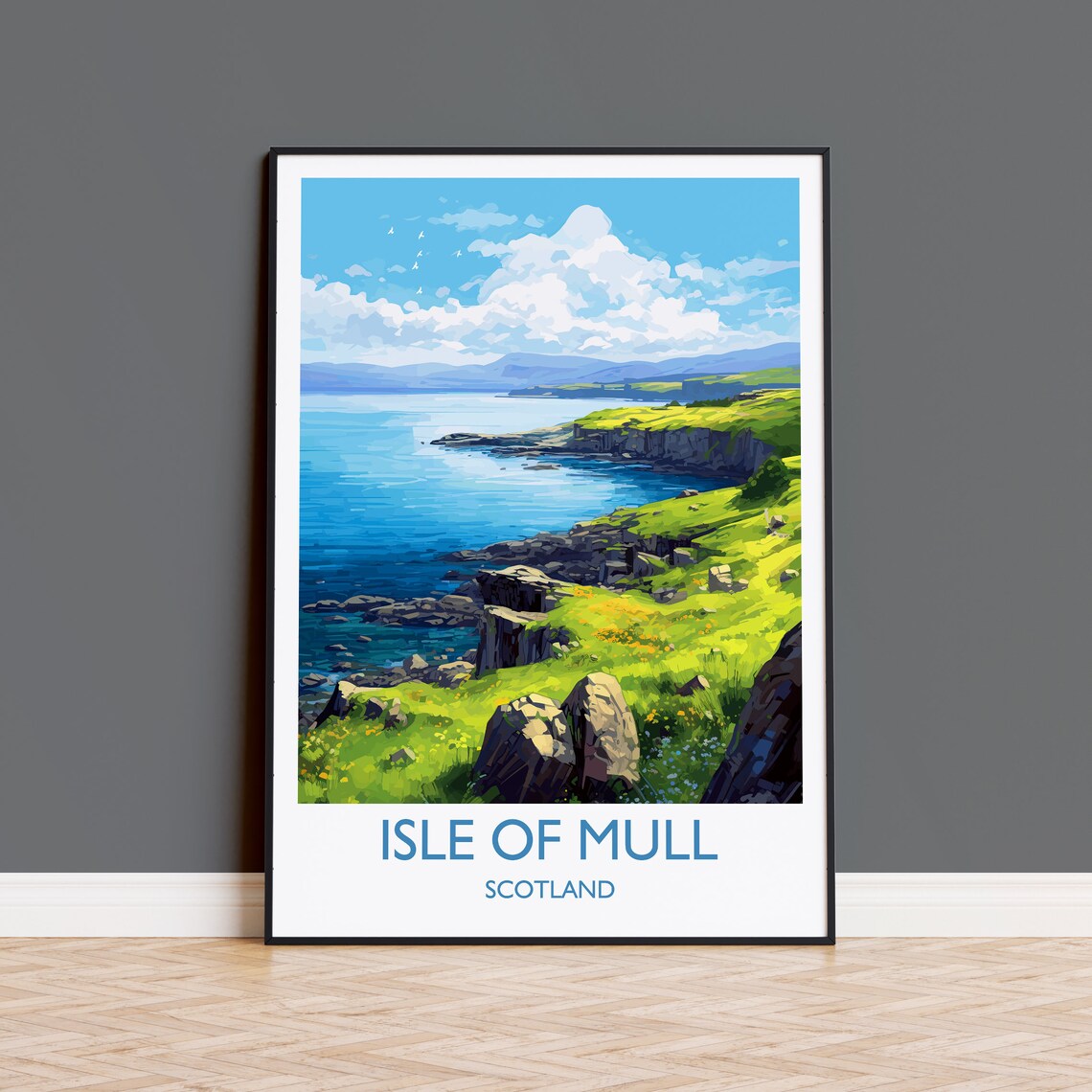 Isle of Mull Travel Poster, Scotland Wall Art