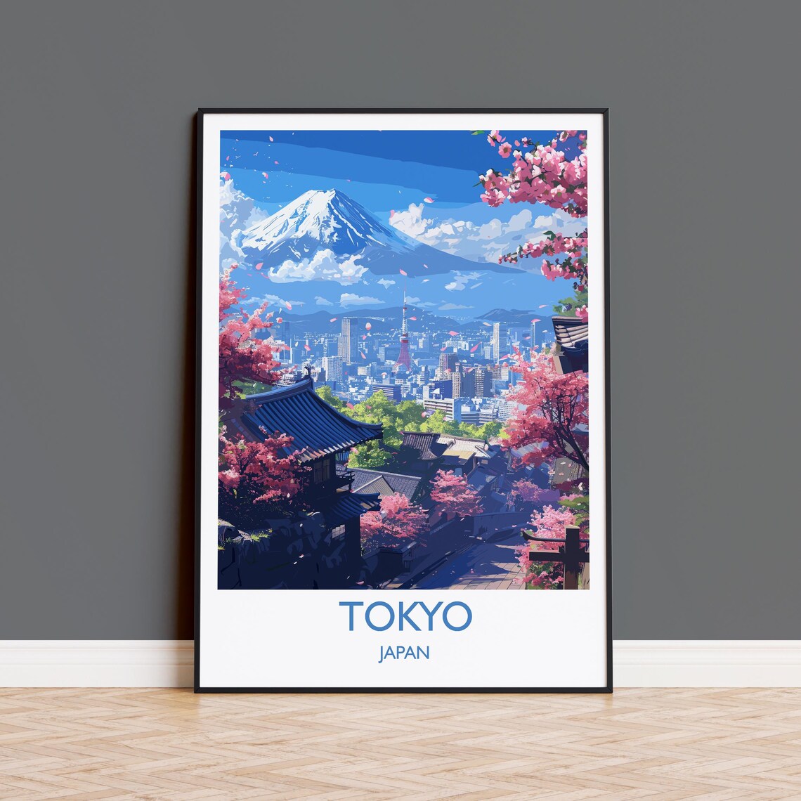 Tokyo Travel Poster, Japan and Asia Wall Art Print