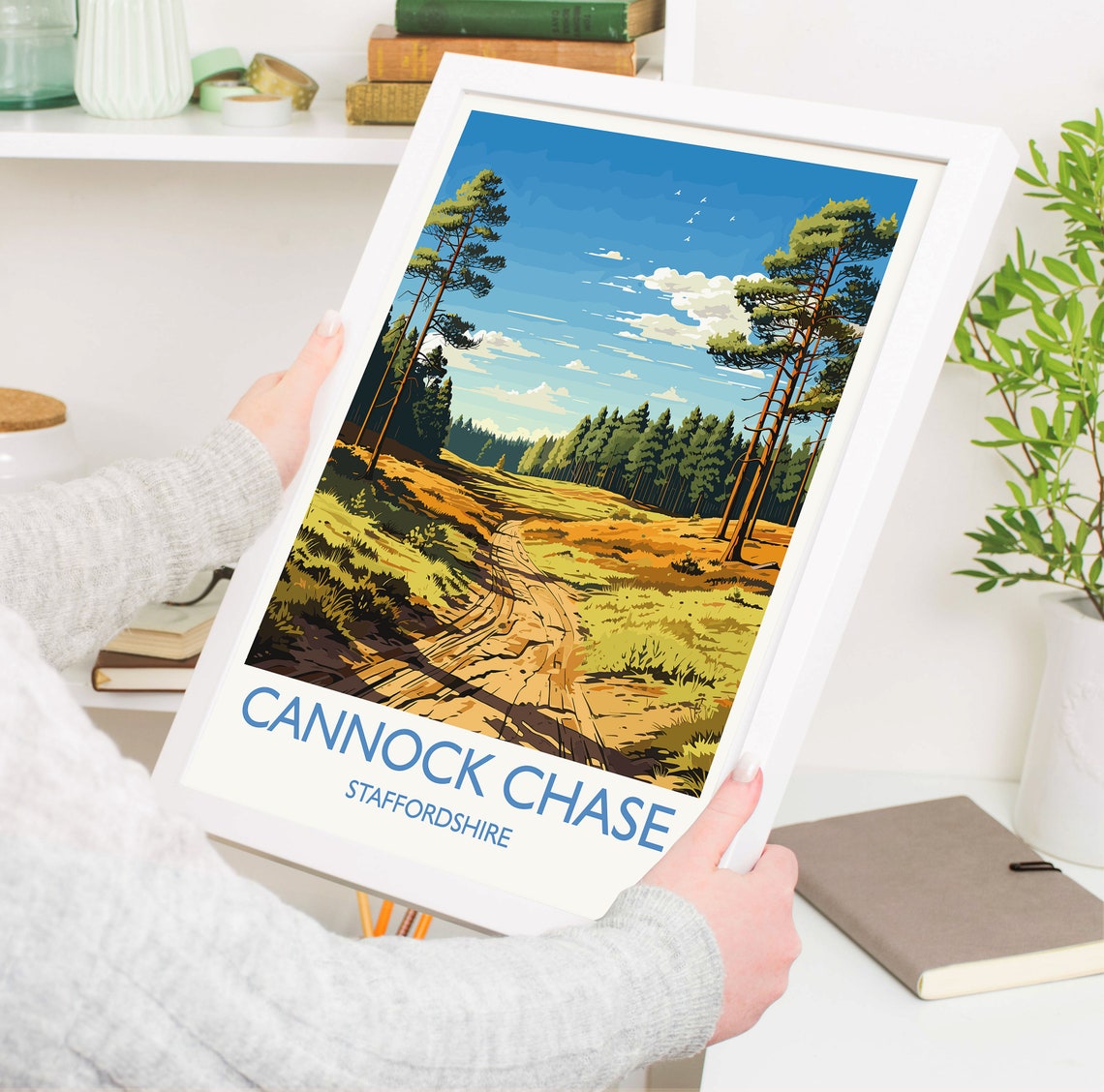 Cannock Chase Staffordshire Woodland Path Pines Vintage Poster - Image 5
