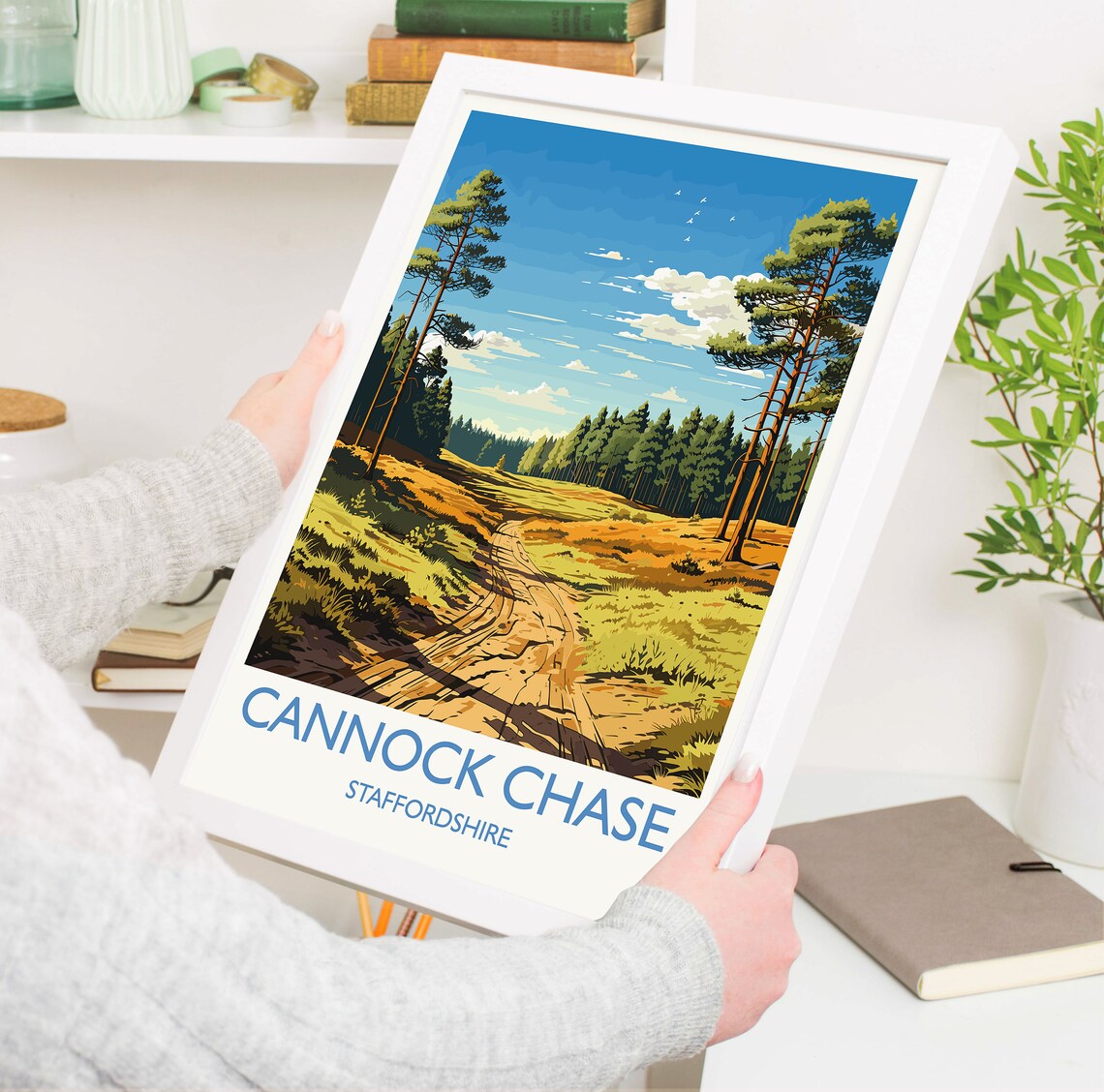 Cannock Chase Travel Poster Travel Print Of Cannock Chase England Staffordshire Art Cannock Chase Art Lovers Gift Wall Art Print - Image 5