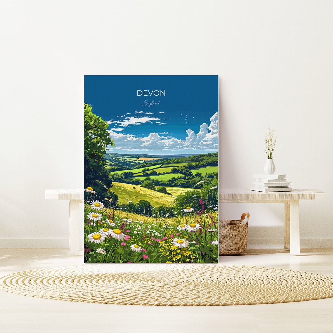 Devon Travel Poster, England Countryside Art Print - Image 2