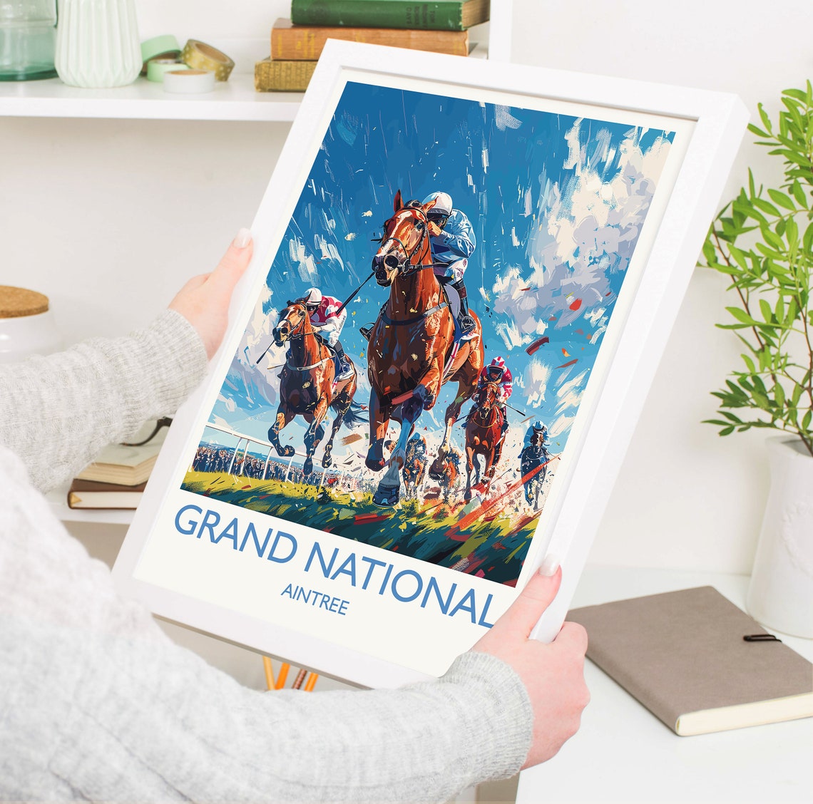 Grand National Travel Poster Wall Art Travel Print Of Aintree Merseyside England Grand National Horse Race Art Gift England Art Gift - Image 5