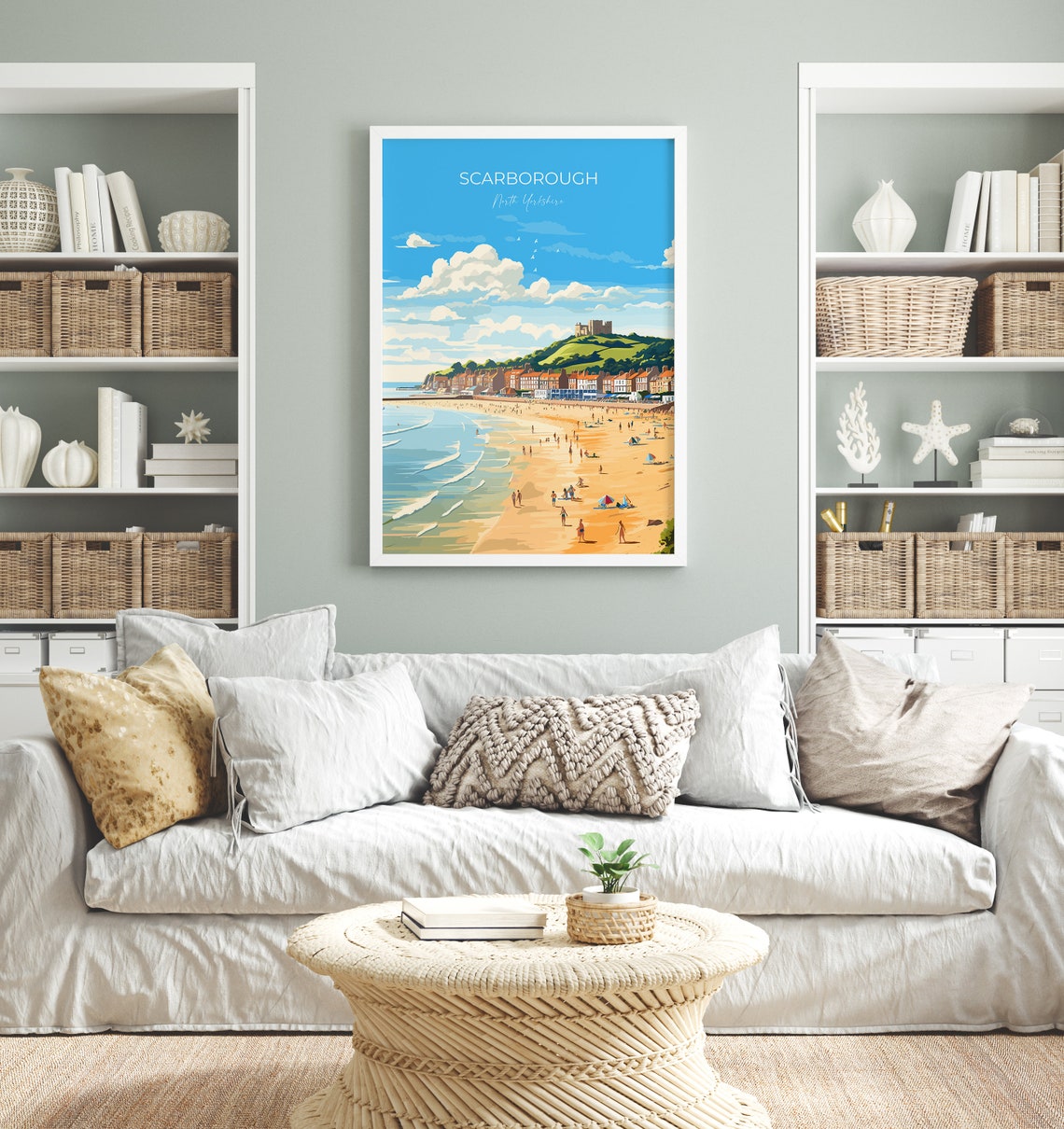 Scarborough Beach Travel Print Travel Poster Of Scarborough North Yorkshire Gift England Norfolk Art Scarborough Gift Wall Art Print - Image 4