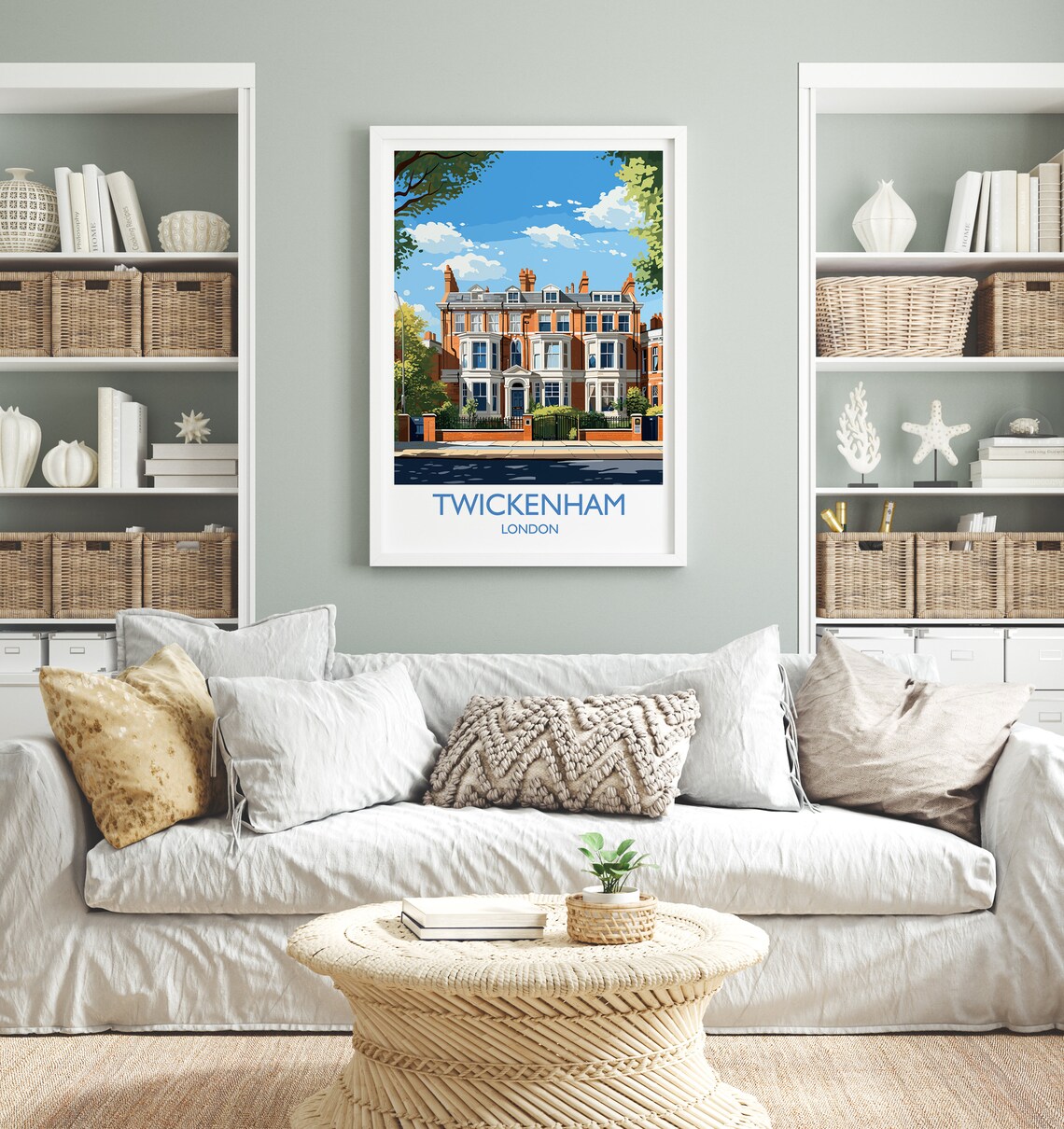 Twickenham London Red Brick Victorian Villa Street Travel Poster - Image 4