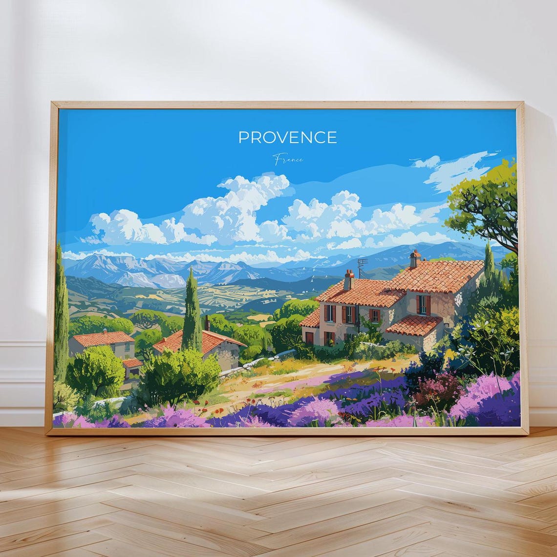Provence Travel Poster Wall Art Landscape Travel Print Of Provence Provence Art Lovers Gift France Art Gift