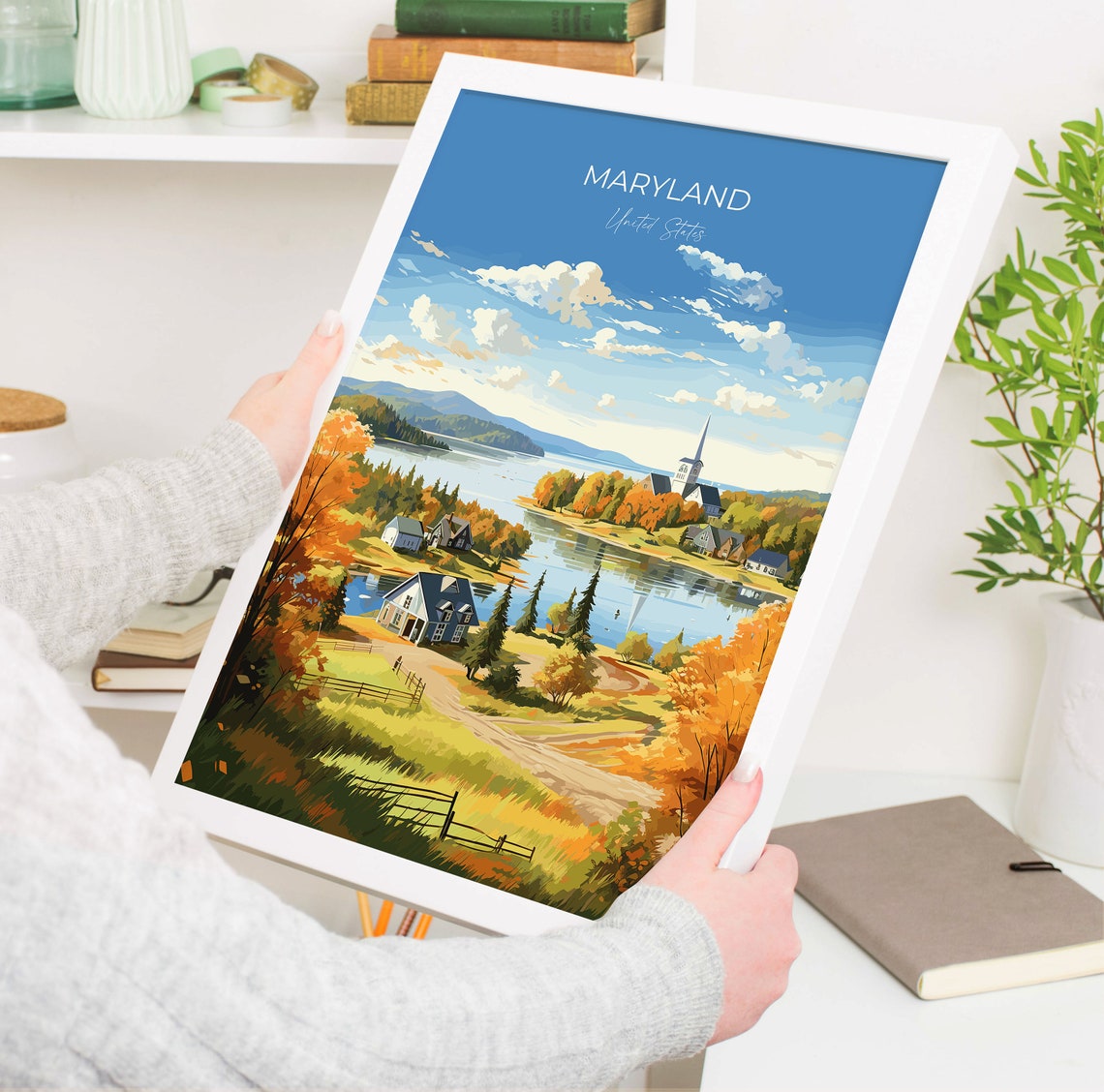 Maryland Print Travel Poster Of Maryland Maryland State Maryland Art Gift Usa Travel Gift - Image 5
