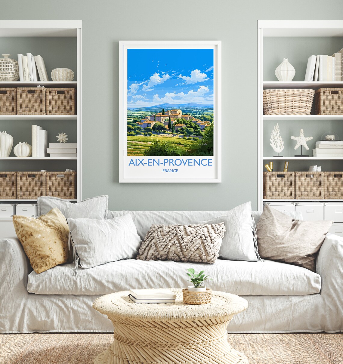 Aix En Provence France Village Green Valley Countryside Art Poster - Image 4