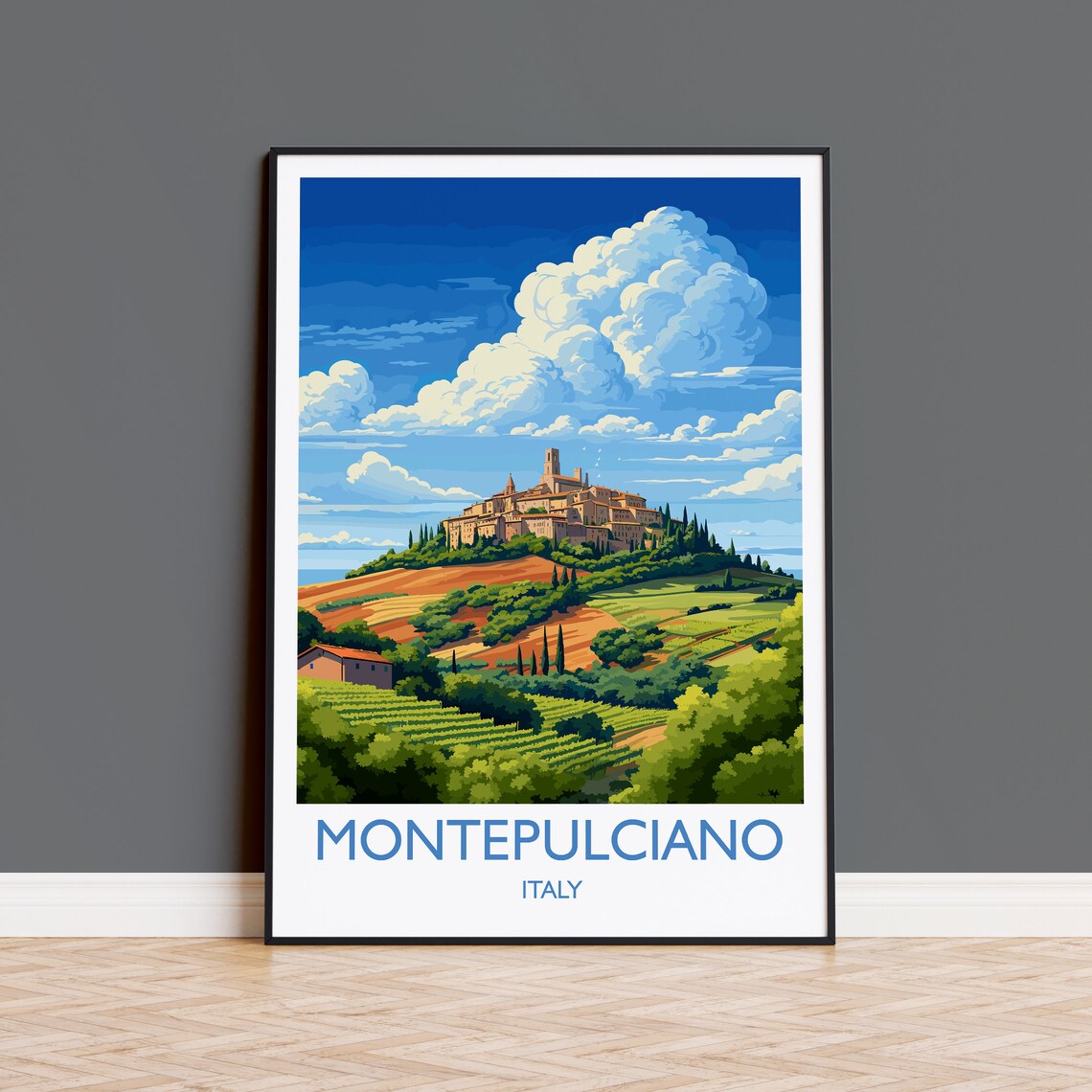 Montepulciano Travel Poster, Italy Art Print