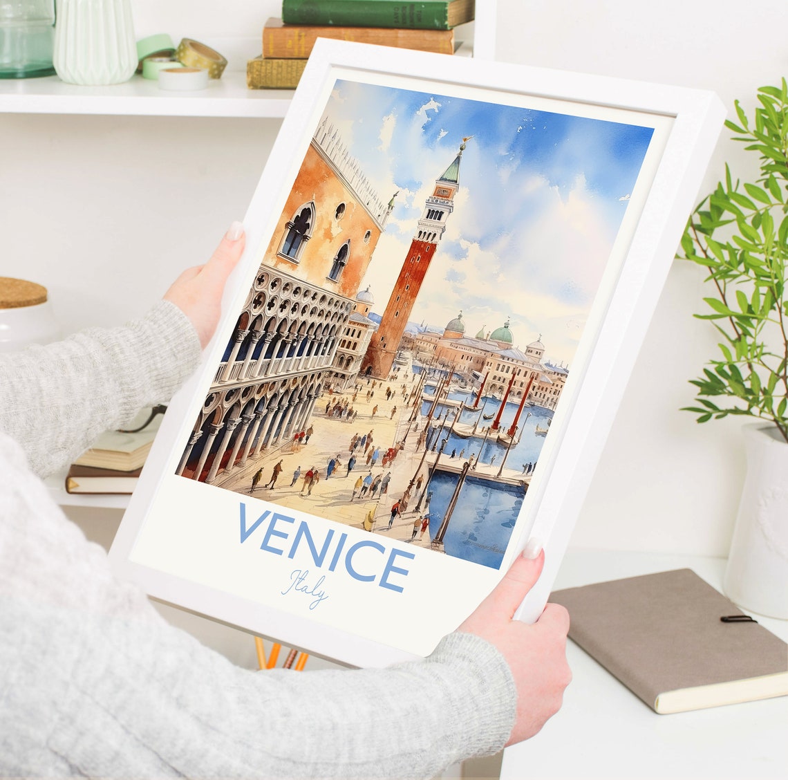 Venice Italy Grand Canal Watercolor St Mark Square Art Poster - Image 5