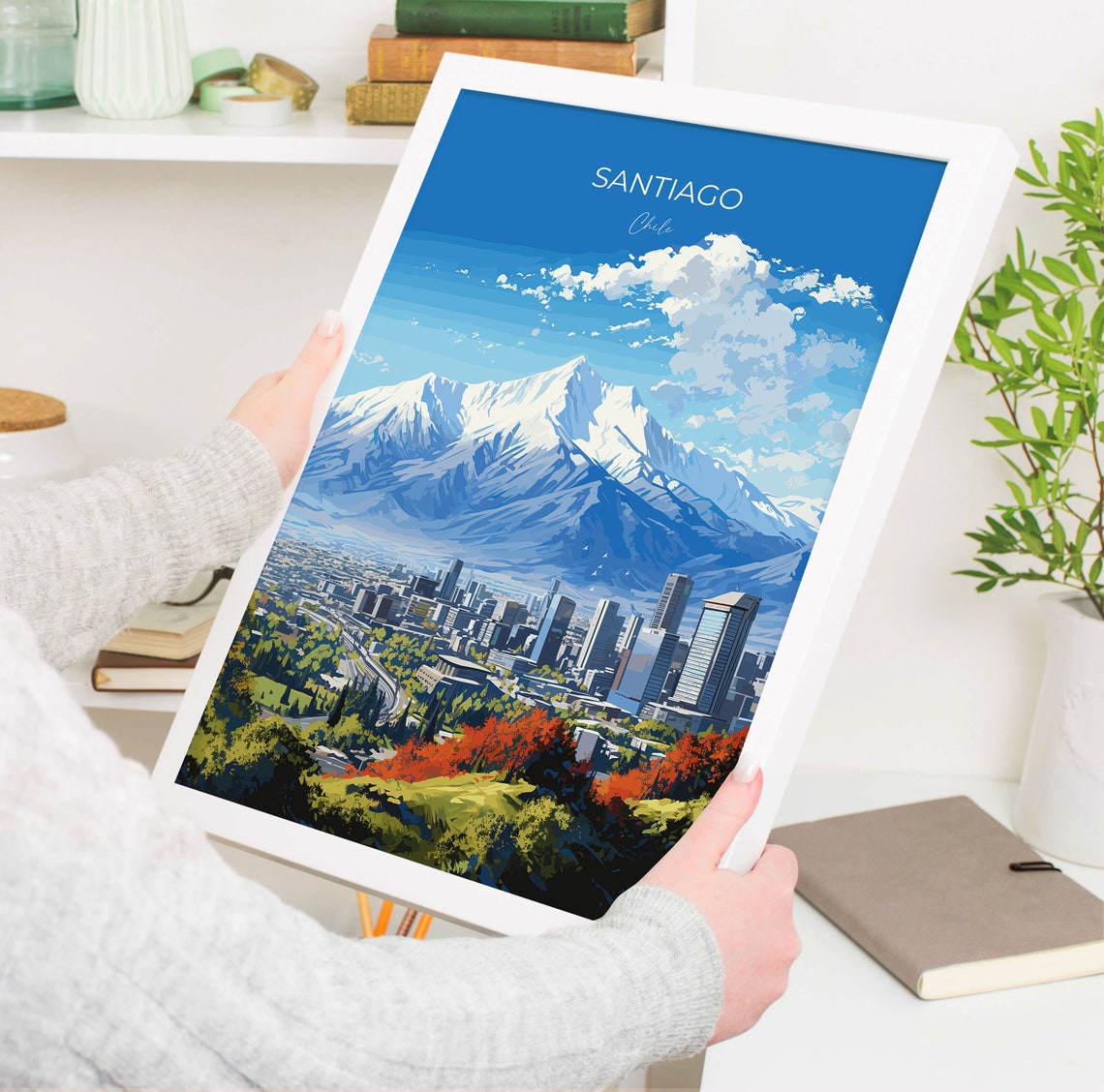 Santiago Travel Print Wall Art Travel Poster Of Santiago Santiago Art Gift Chile Art South America Art Lovers Gift - Image 5