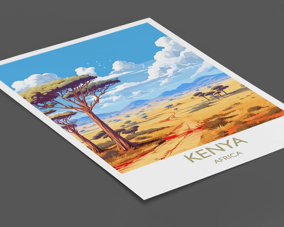 Kenya Travel Poster, Africa Wall Art Print - Image 2