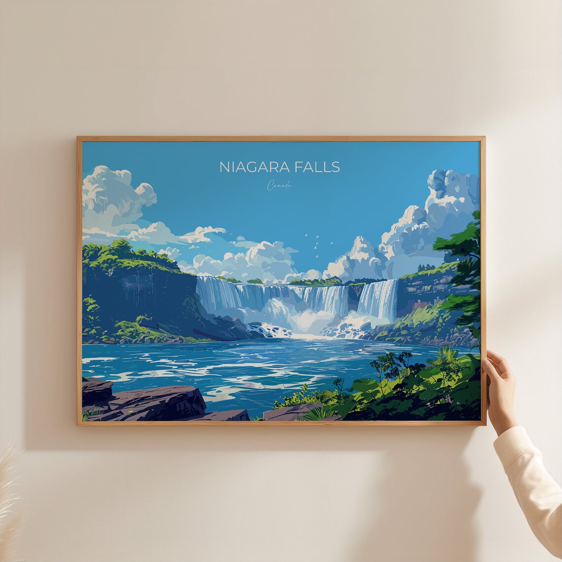Niagara Falls Canada Horseshoe Falls Mist Blue Sky Travel Poster - Image 3