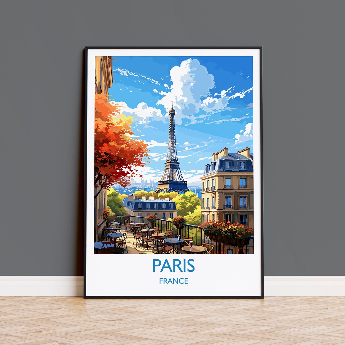 Paris France Travel Gift Poster Print