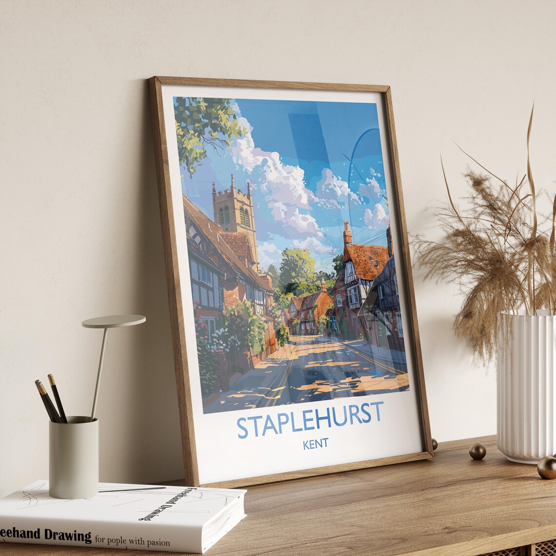 Staplehurst Kent Church Tower Village Street Poster With Title Below - Image 2