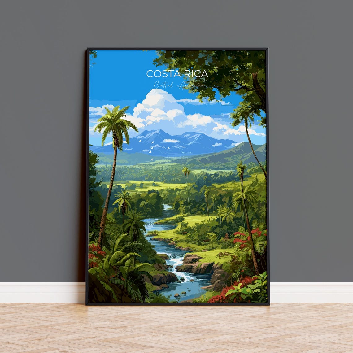 Costa Rica Travel Poster Travel Print Of Costa Rica Central America Costa Rica Art Lovers Gift Wall Art Print