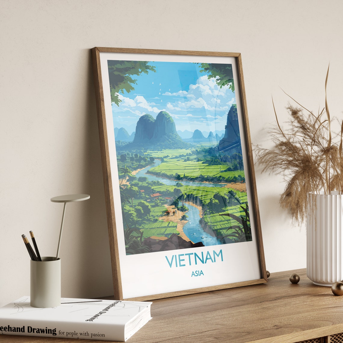 Vietnam Travel Print Travel Poster Of Vietnam Asia Vietnam Art Vietnam Gift Wall Art Print - Image 3