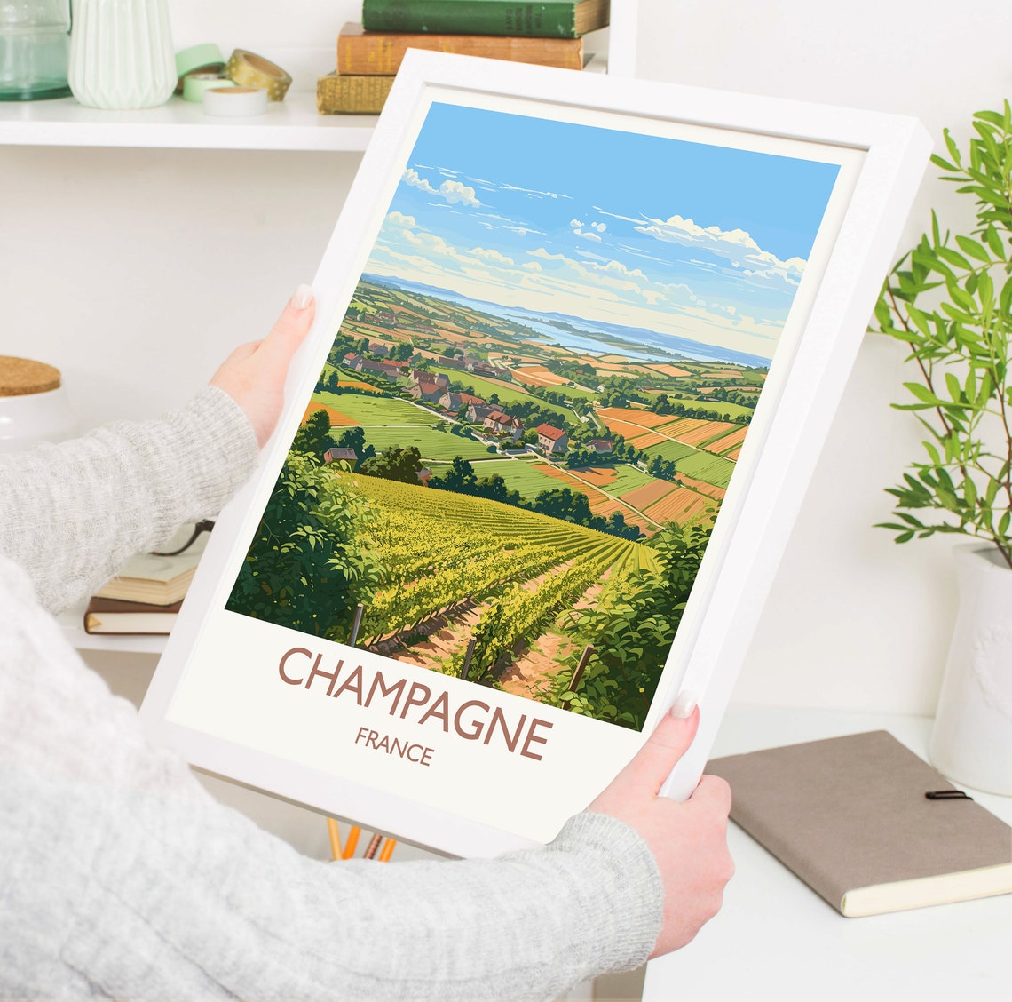 Champagne Poster Travel Print Of Champagne Wine Region France Europe Travel Gift - Image 5