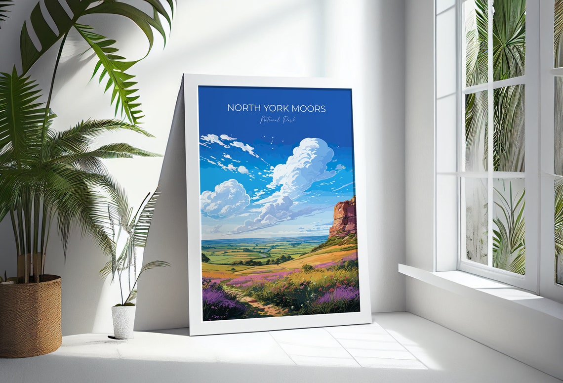 North York Moors Travel Print Wall Art Travel Poster Of North Yorkshire Moors England North York Moors Art Lovers Gift Travel Art Gift - Image 3