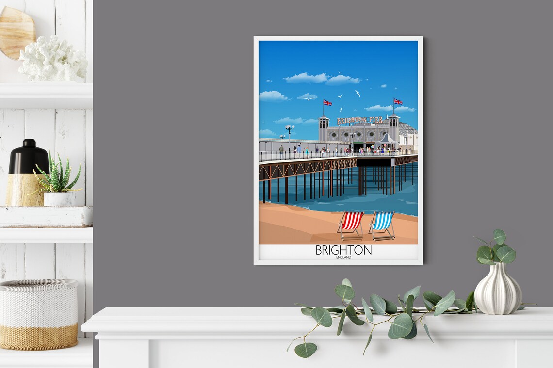 Brighton England Travel Poster, Brighton Pier - Image 2