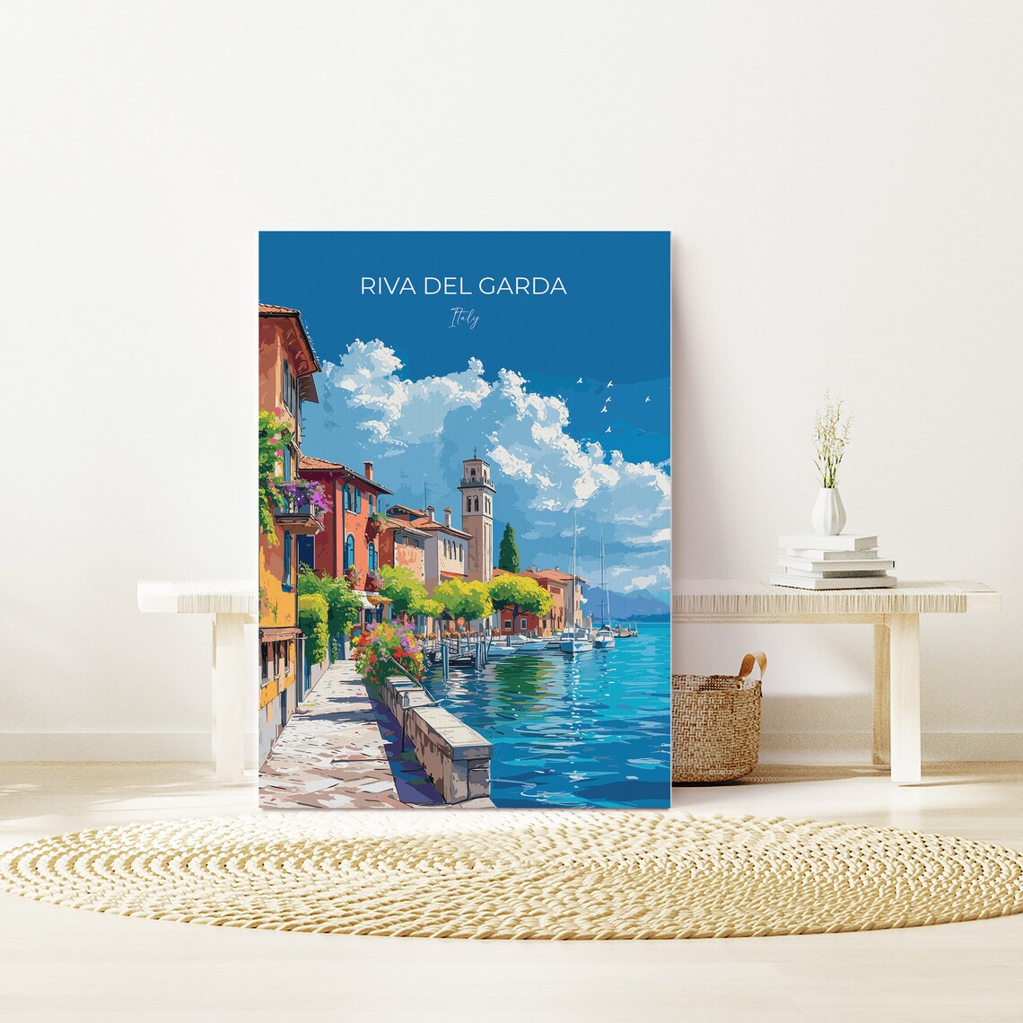 Riva Del Garda Travel Poster, Italy Italian Lakes Art - Image 3