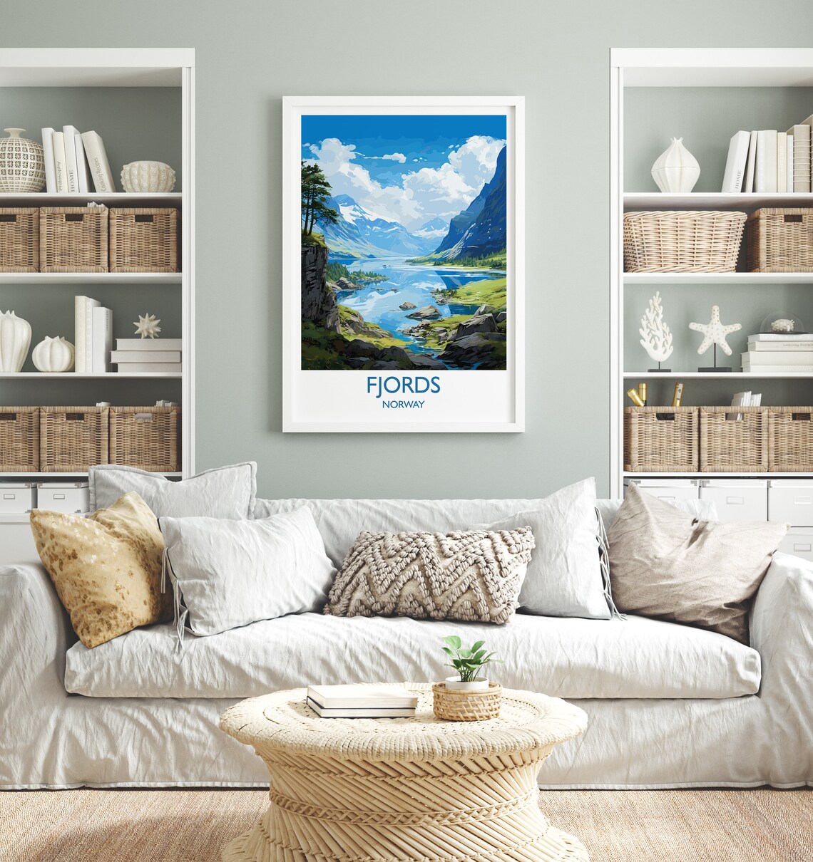 Fjords Norway Rocky Lake Alpine Scenic Vintage Travel Poster - Image 4