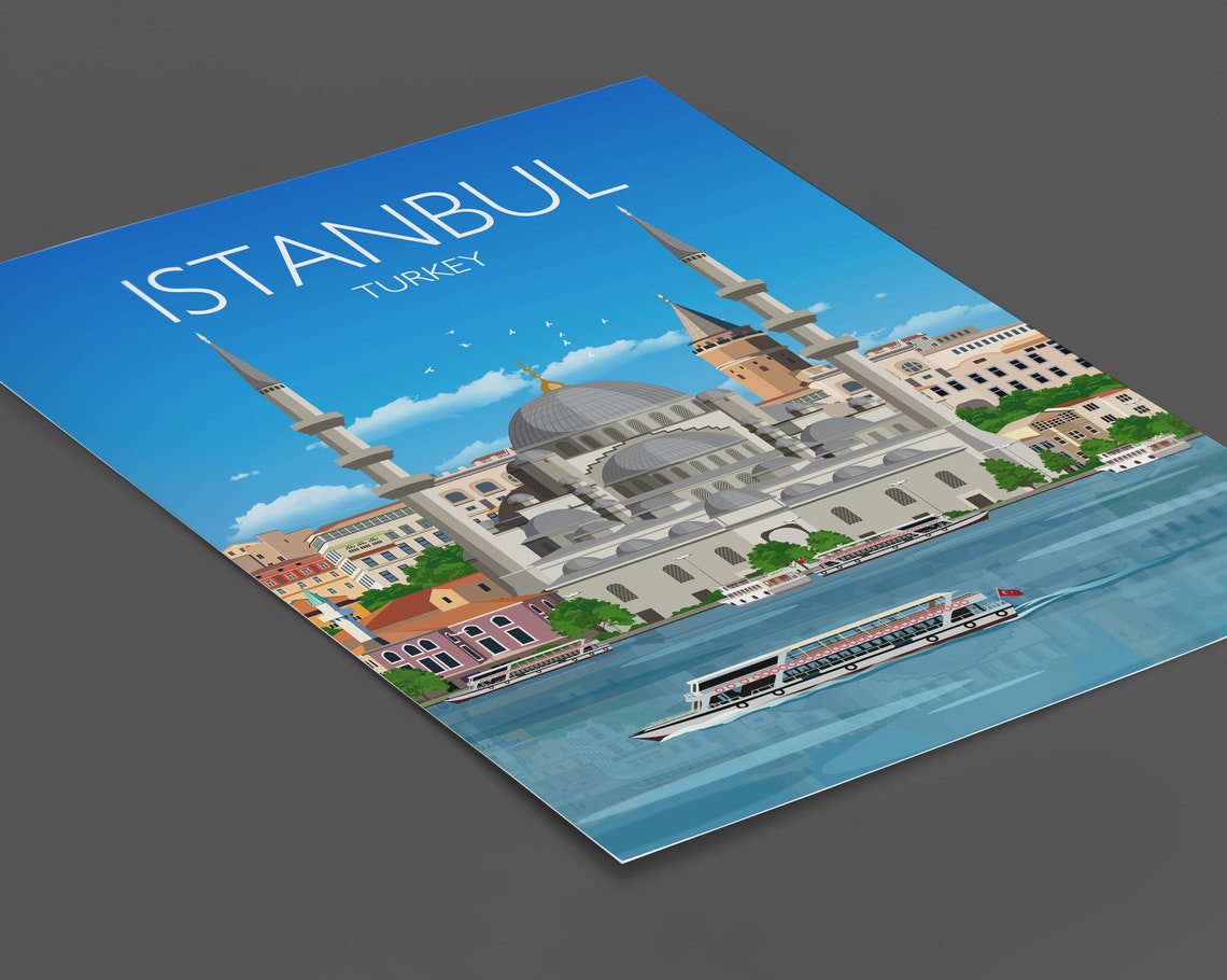Travel Poster Of Istanbul Travel Print Of Istanbul Istanbul Poster Istanbul Turkey Turkey Travel Poster - Image 2