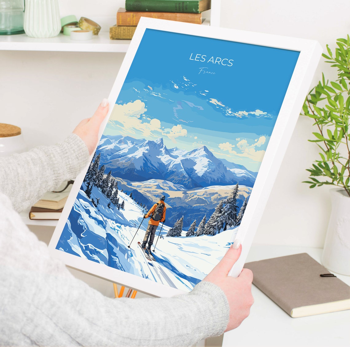 Les Arcs Wall Art Travel Poster Travel Print Of Les Arcs Ski Poster Les Arcs Art Gift France Ski Art Travel Gift - Image 5