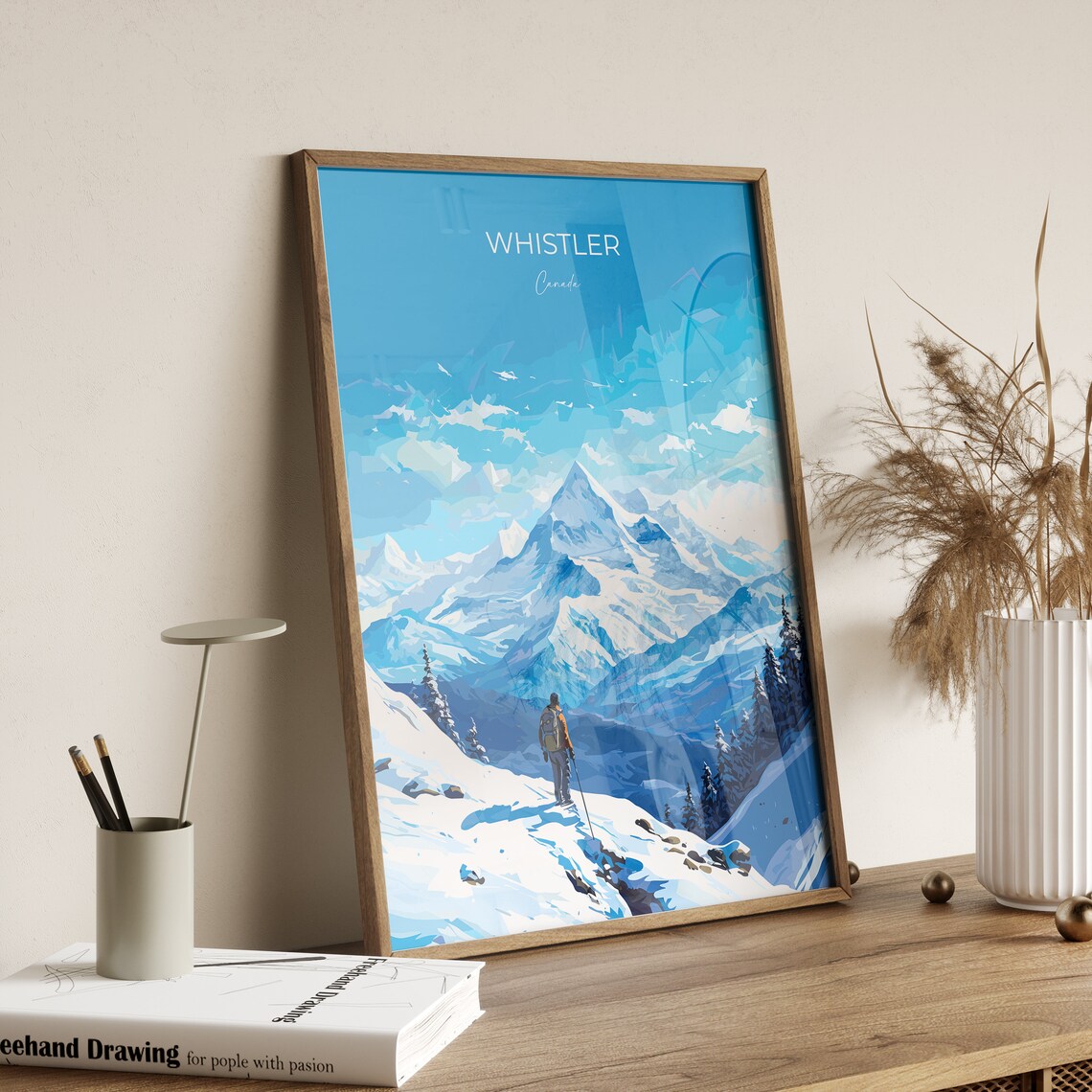 Whistler Canada Backcountry Skiing Alpine Adventure Travel Poster - Image 3