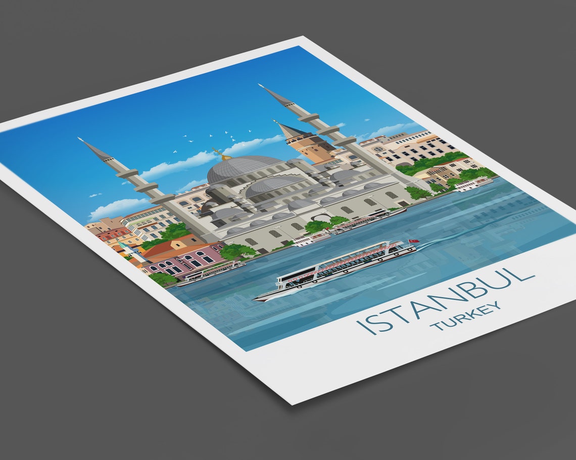 Travel Poster Of Istanbul Travel Print Of Istanbul Istanbul Poster Turkey Turkey Poster - Image 2