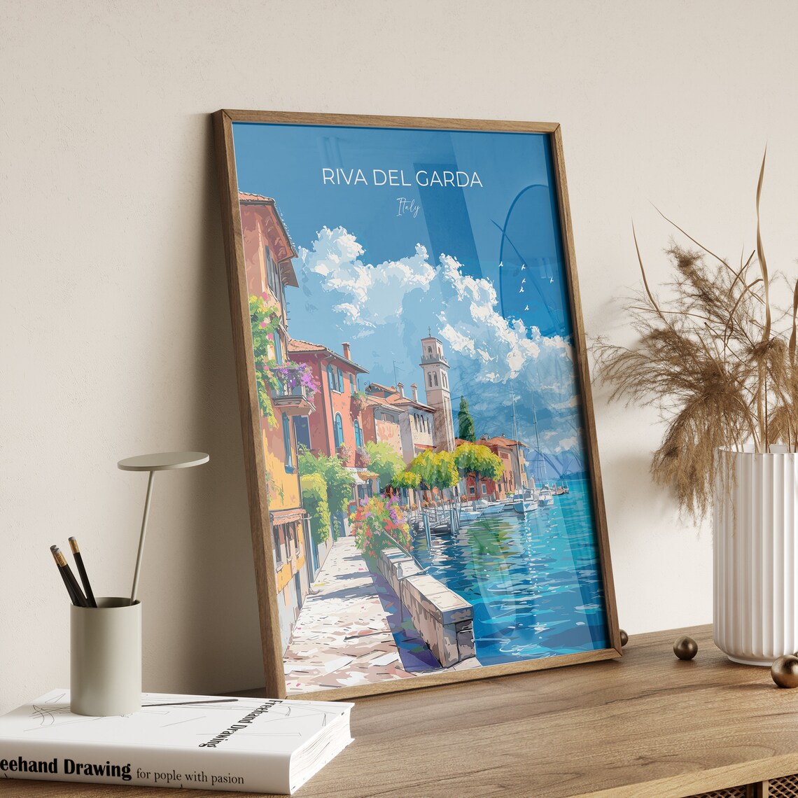 Riva Del Garda Travel Poster, Italy Italian Lakes Art - Image 2