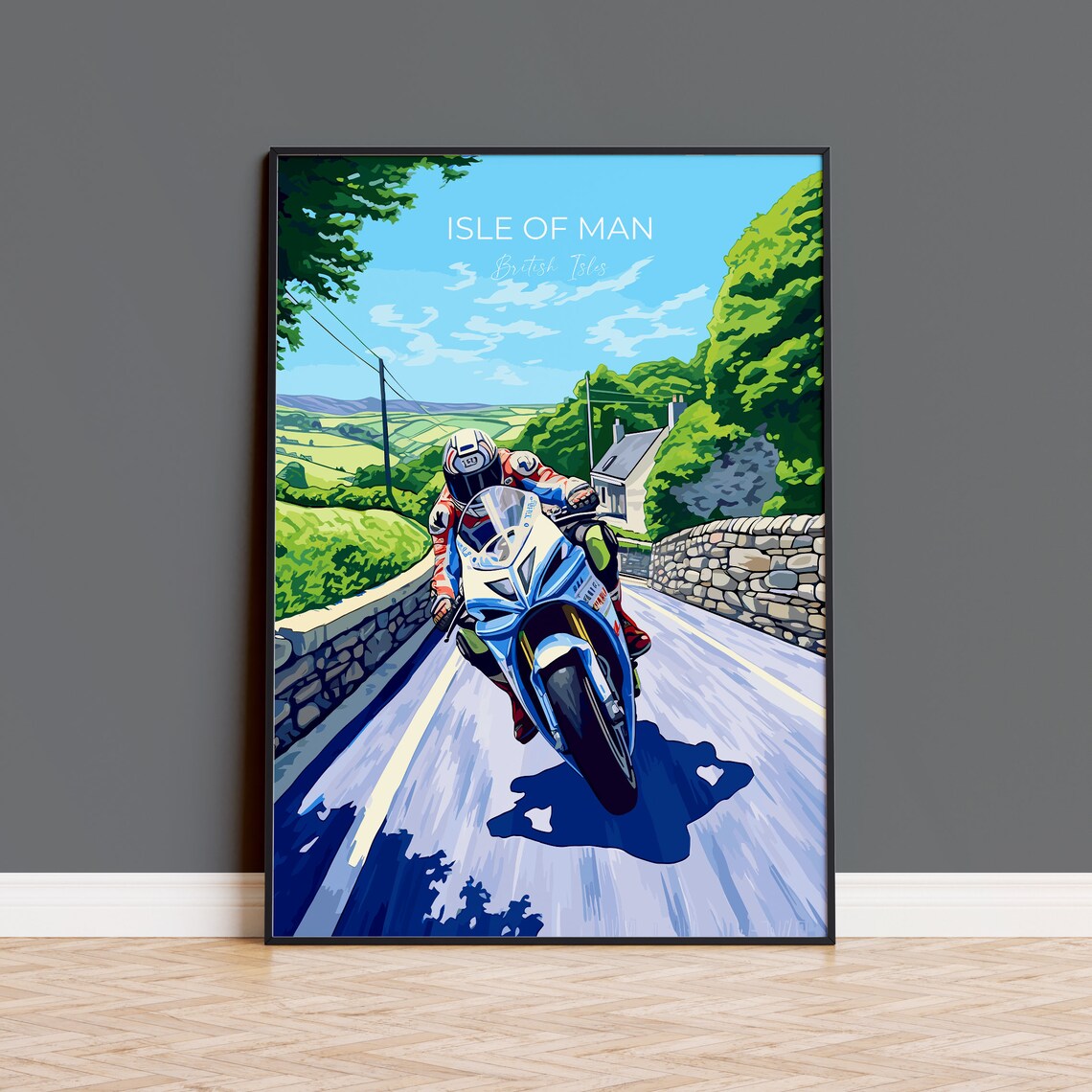 Isle of Man Motorbike Racing Travel Poster