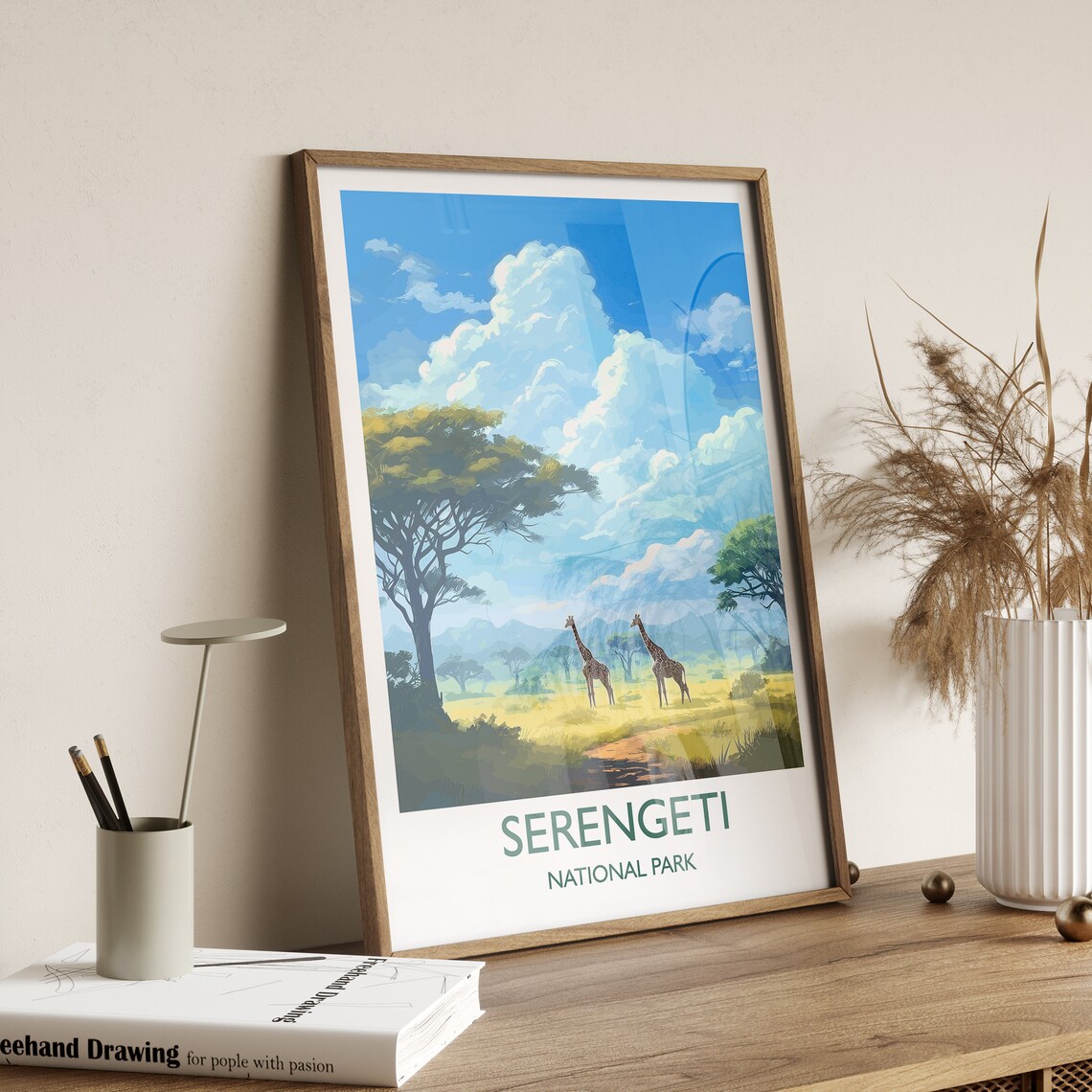 Serengeti Travel Poster, Tanzania National Park Art - Image 3