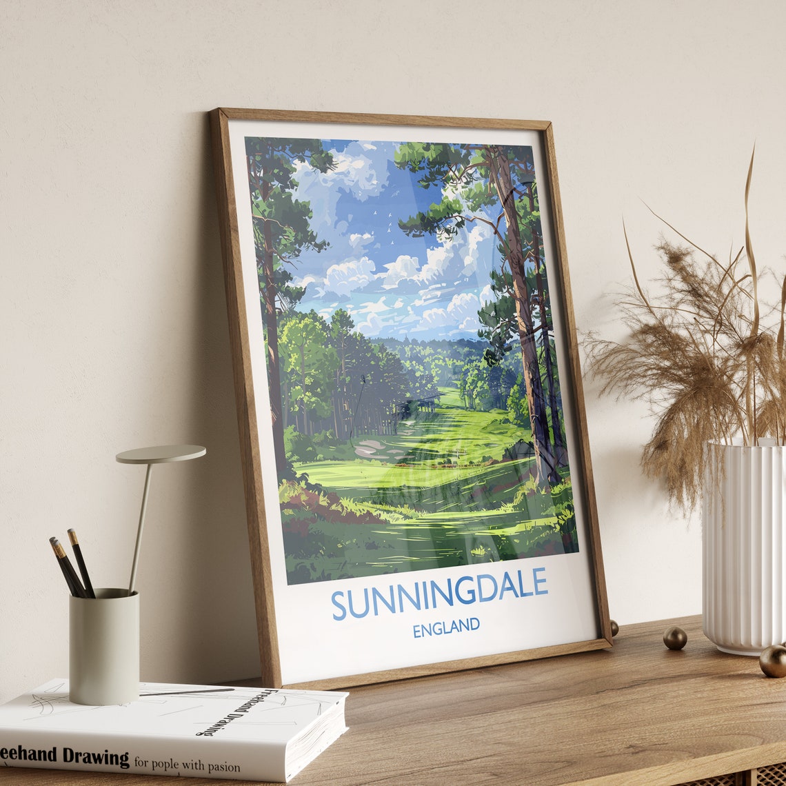 Sunningdale England Golf Course Pine Forest Fairway Travel Poster - Image 2