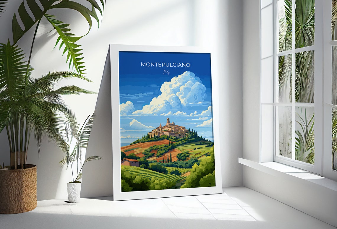 Montepulciano Travel Poster Wall Art Travel Print Of Montepulciano Montepulciano Art Lovers Gift Italy Italy Art Gift - Image 3