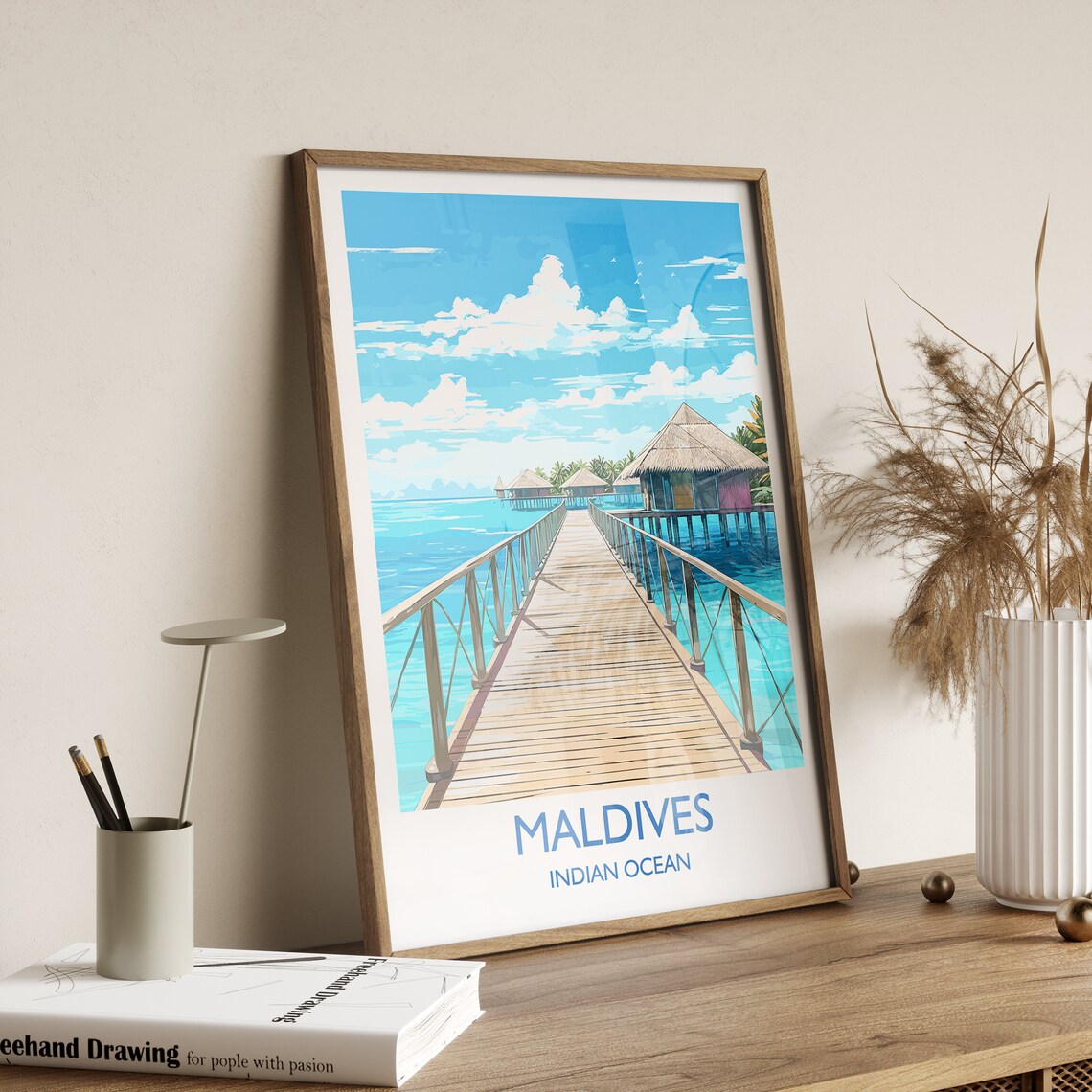 Maldives Travel Poster, Indian Ocean Place Print - Image 3
